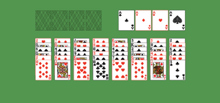 Baker Solitaire. Move all the cards to the Foundations. Ace Foundation piles (right top): Build up by suit. Tableau piles: Build down by suit. A group of cards can be moved to another pile if they are in sequence down by suit. An empty spot may be filled with a King. Reserve piles (left top): Can only contain one any card. Double-click on a card to move it into its place. Double-click or right-click on the game field to move all available cards into its place.