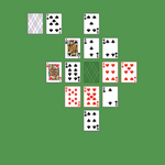 Diamond Solitaire. Move all the cards to the Foundation. Between the tableu cards can be moved to the nearest piles. Foundation pile (center): An empty spot may be filled with any card. Build up in ascending order regardless of suit, wrapping from King to Ace as necessary. Tableau piles: Build up or down regardless of suit, wrapping from Ace to King or from King to Ace as necessary. An empty spot may be filled with any card. Only topmost card is available for play. You may pass through the deck many times. Double-click on a card to move it into its place. Double-click or right-click on the game field to move all available cards into its place.