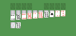 Long Tape Solitaire. Move all the cards to the Foundations. Foundation piles (left top): An empty spot may be filled with an Ace. Build up by suit. Foundation piles (right top): An empty spot may be filled with a King. Build down by suit. Tableau piles: Build up or down by alternating color. An empty spot may be filled with any card. Only topmost card is available for play. You may only pass through the deck once. Double-click on a card to move it into its place. Double-click or right-click on the game field to move all available cards into its place.