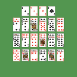 Trinity Solitaire. Move all the cards to the Foundations. Ace Foundation piles (top): Build up by suit. Tableau piles: A card can be moved to a card of the same rank. Only topmost card is available for play. Maximum of 3 cards in pile. An empty spot may not be filled. Double-click on a card to move it into its place. Double-click or right-click on the game field to move all available cards into its place.