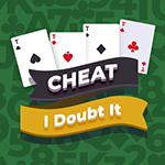 Cheat card game. Get rid of all of your cards by having cheated your opponent and by not having allowed to cheat yourself.