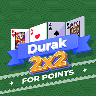 Durak 2x2 for Points Card Game. Durak two against two is played four players. There are two teams of two players, with partners sitting across from each other.
