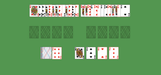 Aces and Kings Solitaire. Move all the cards to the Foundations. Foundation piles (middle left): An empty spot may be filled with an Ace. Build up in ascending order regardless of suit. Foundation piles (middle right): An empty spot may be filled with a King. Build down in descending order regardless of suit. Tableau piles (right bottom): Can only contain one any card. Reserve piles (top): Topmost card is available for play. You may only pass through the deck once. Double-click on a card to move it into its place.