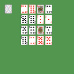 Aces Square Solitaire. Discard all the cards. Cards are removed by pairs of the same suit. To remove a pair of cards they must be in the same row or column. Aces cannot be removed. Move a card onto another card to remove them.