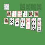 Agnes Solitaire. Move all the cards to the Foundations. Foundation piles (right top): An empty spot may be filled with an Ace. Build up by suit. Tableau piles: Build down in descending order and alternating color. A group of cards can be moved to another pile if they are in sequence down by alternating color. An empty spot may be filled with a King. Reserve piles (center): Topmost card is available for play. Click on the deck to deal a new row of cards. Double-click on a card to move it into its place. Double-click or right-click on the game field to move all available cards into its place.
