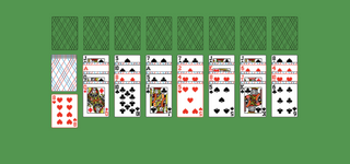 Alternation Solitaire. Move all the cards to the Foundations. Foundation piles (top): An empty spot may be filled with an Ace. Build up by suit. Tableau piles: Build down in descending order regardless of suit. A group of cards can be moved to another pile if they are in sequence down. An empty spot may be filled with any card. You may only pass through the deck once. Double-click on a card to move it into its place. Double-click or right-click on the game field to move all available cards into its place.