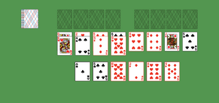 Algerian Solitaire. Move all the cards to the Foundations. Foundation piles (left top): An empty spot may be filled with an Ace. Build up by suit. Foundation piles (right top): An empty spot may be filled with a King. Build down by suit. Tableau piles: Build up or down by suit, wrapping from Ace to King or from King to Ace as necessary. An empty spot may be filled with any card. Only topmost card is available for play. Reserve piles (bottom): Topmost card is available for play. Click on the deck to deal a new rows of cards. Double-click on a card to move it into its place. Double-click or right-click on the game field to move all available cards into its place.