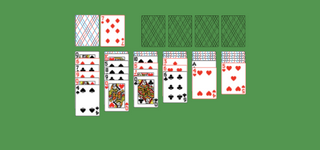 Aunt Mary Solitaire. Move all the cards to the Foundations. Foundation piles (right top): An empty spot may be filled with an Ace. Build up by suit. Tableau piles: Build down in descending order and alternating color. Any face up card and all the cards below it are available for play. An empty spot may be filled with a King. You may only pass through the deck once. Double-click on a card to move it into its place. Double-click or right-click on the game field to move all available cards into its place.