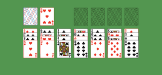 Australian Solitaire. Move all the cards to the Foundations. Foundation piles (right top): An empty spot may be filled with an Ace. Build up by suit. Tableau piles: Build down by suit. Any face up card and all the cards below it are available for play. An empty spot may be filled with a King. You may only pass through the deck once. Double-click on a card to move it into its place. Double-click or right-click on the game field to move all available cards into its place.