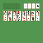 Baker Solitaire. Move all the cards to the Foundations. Ace Foundation piles (right top): Build up by suit. Tableau piles: Build down by suit. A group of cards can be moved to another pile if they are in sequence down by suit. An empty spot may be filled with a King. Reserve piles (left top): Can only contain one any card. Double-click on a card to move it into its place. Double-click or right-click on the game field to move all available cards into its place.