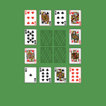 Camomile Solitaire. Move all the cards to the Foundations. Foundation piles (center): An empty spot may be filled with a Six. Build up by suit, wrapping from King to Ace as necessary. Tableau piles: A card can be moved to a card of the same rank. Only topmost card is available for play. An empty spot may not be filled. Double-click on a card to move it into its place. Double-click or right-click on the game field to move all available cards into its place.