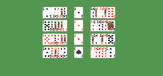 Castle Solitaire. Move all the cards to the Foundations. Ace Foundation piles (center): Build up by suit. Tableau piles: Build down in descending order regardless of suit. An empty spot may be filled with any card. Only topmost card is available for play. Double-click on a card to move it into its place. Double-click or right-click on the game field to move all available cards into its place.