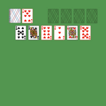 Dance Solitaire. Move all the cards to the Foundations. Foundation piles (right top): An empty spot may be filled with an Ace. Build up by suit. Tableau piles: Build down in descending order and alternating color. A group of cards can be moved to another pile if they are in sequence down by alternating color. An empty spot may be filled with any card. You may only pass through the deck once. Double-click on a card to move it into its place. Double-click or right-click on the game field to move all available cards into its place.