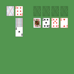 Canfield Solitaire. Move all the cards to the Foundations. Foundation piles (right top): An empty spot may be filled with an Ace. Build up by suit. Tableau piles: Build down in descending order and alternating color. A group of cards can be moved to another pile if they are in sequence down by alternating color. An empty spot may be filled with any card. Reserve pile (left): Topmost card available for play. You may only pass through the deck three times. Double-click on a card to move it into its place. Double-click or right-click on the game field to move all available cards into its place.