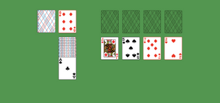 Canfield Solitaire. Move all the cards to the Foundations. Foundation piles (right top): An empty spot may be filled with an Ace. Build up by suit. Tableau piles: Build down in descending order and alternating color. A group of cards can be moved to another pile if they are in sequence down by alternating color. An empty spot may be filled with any card. Reserve pile (left): Topmost card is available for play. You may only pass through the deck three times. Double-click on a card to move it into its place. Double-click or right-click on the game field to move all available cards into its place.