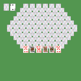 Double Brilliant Solitaire. Discard all the cards. Discard any pair of cards, whose compined value is 13. Aces are worth 1, Jacks are worth 11, Queens are worth 12, Kings are worth 13. To discard a King, simply click on it. Move a card onto another card to remove them. You may pass through the deck many times.
