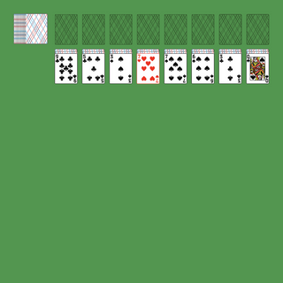 Double Easthaven Solitaire. Move all the cards to the Foundations. Foundation piles (top): An empty spot may be filled with an Ace. Build up by suit. Tableau piles: Build down in descending order and alternating color. A group of cards can be moved to another pile if they are in sequence down by alternating color. An empty spot may be filled with a King. Click on the deck to deal a new row of cards. Double-click on a card to move it into its place. Double-click or right-click on the game field to move all available cards into its place.