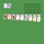 Double Klondike Solitaire. Move all the cards to the Foundations. Foundation piles (right top): An empty spot may be filled with an Ace. Build up by suit. Tableau piles: Build down in descending order and alternating color. A group of cards can be moved to another pile if they are in sequence down by alternating color. An empty spot may be filled with a King. You may pass through the deck many times. Double-click on a card to move it into its place. Double-click or right-click on the game field to move all available cards into its place.