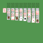 Double Yukon Solitaire. Move all the cards to the Foundations. Foundation piles (right top): An empty spot may be filled with an Ace. Build up by suit. Tableau piles: Build down in descending order and alternating color. Any face up card and all the cards below it are available for play. An empty spot may be filled with a King. Double-click on a card to move it into its place. Double-click or right-click on the game field to move all available cards into its place.