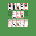 Fifteen Puzzle Solitaire. Move all the cards of each rank to the same pile, so that there are 13 piles each with 4 cards of the same rank. A card can be moved to a card of the same rank. Only topmost card is available for play. Maximum of 4 cards in pile. An empty spot may be filled with any card.