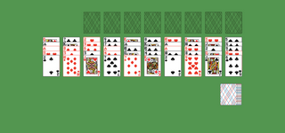 Fred's Spider Solitaire. Move all the cards to the Foundations. Foundation piles (right top): An empty spot may be filled with an Ace. Build up by suit. Tableau piles: Build down in descending order regardless of suit. A group of cards can be moved to another pile if they are in sequence down by suit. An empty spot may be filled with any card. Click on the deck to deal a new row of cards. Double-click on a card to move it into its place. Double-click or right-click on the game field to move all available cards into its place.