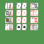 Kings Solitaire. Move all the cards to the Foundations. Ace Foundation piles (in the middle): Build up by suit. Tableau piles: Build down in descending order regardless of suit. An empty spot may be filled with any card. Only topmost card is available for play. Double-click on a card to move it into its place. Double-click or right-click on the game field to move all available cards into its place.