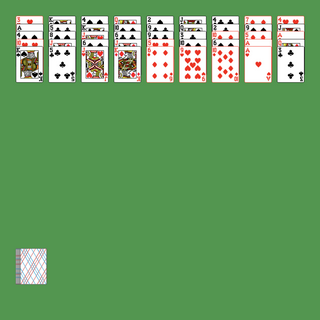 Pairs Solitaire. Discard all the cards. Discard any pair of cards of equal rank. Click on the deck to deal the cards to incomplete piles. Move a card onto another card to remove them.