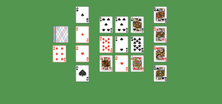 Patriarchs Solitaire. Move all the cards to the Foundations. Ace Foundation piles (left): Build up by suit. King Foundation piles (right): Build down by suit. Tableau piles: Topmost card available for play. You may only pass through the deck once. Double-click on a card to move it into its place.