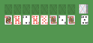 Red And Black Solitaire. Move all the cards to the Foundations. Foundation piles (top): An empty spot may be filled with an Ace. Build up by suit. Tableau piles: Build down in descending order and alternating color. A group of cards can be moved to another pile if they are in sequence down by alternating color. An empty spot may be filled with any card. You may only pass through the deck once. Double-click on a card to move it into its place. Double-click or right-click on the game field to move all available cards into its place.