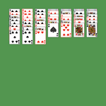 Scorpion Solitaire. Group all of the cards into sets of 13 cards in desceding order by suit from King to Ace. Build down by suit. Any face up card and all the cards below it are available for play. An empty spot may be filled with a King.