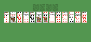 Spanish Solitaire. Move all the cards to the Foundations. Foundation piles (top): An empty spot may be filled with an Ace. Build up in ascending order regardless of suit. Tableau piles: Build down in descending order regardless of suit. Only topmost card is available for play. An empty spot may not be filled. Double-click on a card to move it into its place.