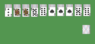 Spider (one suit) Solitaire. Discard all the cards. When an entire suit of thirteen cards becomes exposed, it is automatically removed from the tableau. Build down in descending order regardless of suit. A group of cards can be moved to another pile if they are in sequence down by suit. An empty spot may be filled with any card. Click on the deck to deal a new row of cards. There must be at least one card in each tableau before you can deal a new row of cards.