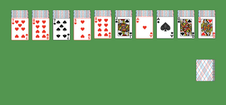 Spider (two suits) Solitaire. Discard all the cards. When an entire suit of thirteen cards becomes exposed, it is automatically removed from the tableau. Build down in descending order regardless of suit. A group of cards can be moved to another pile if they are in sequence down by suit. An empty spot may be filled with any card. Click on the deck to deal a new row of cards. There must be at least one card in each tableau before you can deal a new row of cards.