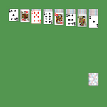 Mrs Spider Solitaire. Group all of the cards into sets of 13 cards in desceding order by suit from King to Ace. Build down in descending order regardless of suit. A group of cards can be moved to another pile if they are in sequence down by suit. An empty spot may be filled with any card. Click on the deck to deal a new row of cards.