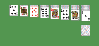 Mrs Spider Solitaire. Group all of the cards into sets of 13 cards in desceding order by suit from King to Ace. Build down in descending order regardless of suit. A group of cards can be moved to another pile if they are in sequence down by suit. An empty spot may be filled with any card. Click on the deck to deal a new row of cards.