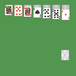 Spiderette (2 suits) Solitaire. Discard all the cards. When an entire suit of thirteen cards becomes exposed, it is automatically removed from the tableau. Build down in descending order regardless of suit. A group of cards can be moved to another pile if they are in sequence down by suit. An empty spot may be filled with any card. Click on the deck to deal a new row of cards. There must be at least one card in each tableau before you can deal a new row of cards.