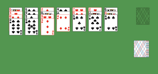 Spider Web Solitaire. Group all of the cards into sets of 13 cards in desceding order by suit from King to Ace. Tableau piles: Build down in descending order regardless of suit. A group of cards can be moved to another pile if they are in sequence down by suit. An empty spot may be filled with any card. Reserve pile (right top): An empty spot may be filled with any card. Build regardless of sequence. Only topmost card is available for play. Click on the deck to deal a new row of cards.
