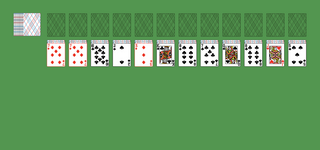 Triple Easthaven Solitaire. Move all the cards to the Foundations. Foundation piles (top): An empty spot may be filled with an Ace. Build up by suit. Tableau piles: Build down in descending order and alternating color. A group of cards can be moved to another pile if they are in sequence down by alternating color. An empty spot may be filled with a King. Click on the deck to deal a new row of cards. Double-click on a card to move it into its place. Double-click or right-click on the game field to move all available cards into its place.