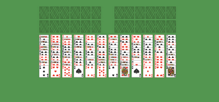 Triple Free Cell Solitaire. Move all the cards to the Foundations. Foundation piles (right top): An empty spot may be filled with an Ace. Build up by suit. Tableau piles: Build down in descending order and alternating color. An empty spot may be filled with any card. Only topmost card is available for play. Reserve piles (left top): Can only contain one any card. Double-click on a card to move it into its place. Double-click or right-click on the game field to move all available cards into its place.