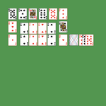 Deuces (Turn Three) Solitaire. Move all the cards to the Foundations. Deuce Foundation piles (center): Build up by suit, wrapping from King to Ace as necessary. Tableau piles: Build down by suit, wrapping from Ace to King as necessary. Only topmost card is available for play. An empty spot may be filled with any card. You may only pass through the deck three times. Double-click on a card to move it into its place. Double-click or right-click on the game field to move all available cards into its place.