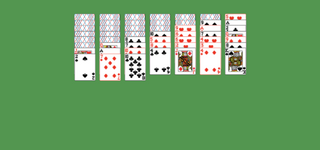 Ukrainian Solitaire. Discard all the cards. When an entire suit of thirteen cards becomes exposed, it is automatically removed from the tableau. Build down by suit, wrapping from Ace to King as necessary. Any face up card and all the cards below it are available for play. An empty spot may be filled with any card.