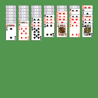 Ukrainian Solitaire. Discard all the cards. When an entire suit of thirteen cards becomes exposed, it is automatically removed from the tableau. Build down by suit, wrapping from Ace to King as necessary. Any face up card and all the cards below it are available for play. An empty spot may be filled with any card.