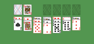 Wedge Solitaire. Move all the cards to the Foundations. Foundation piles (right top): An empty spot may be filled with an Ace. Build up by suit. Tableau piles: Build down in descending order and alternating color. A group of cards can be moved to another pile if they are in sequence down by alternating color. An empty spot may be filled with a King. You may only pass through the deck two times. Double-click on a card to move it into its place. Double-click or right-click on the game field to move all available cards into its place.